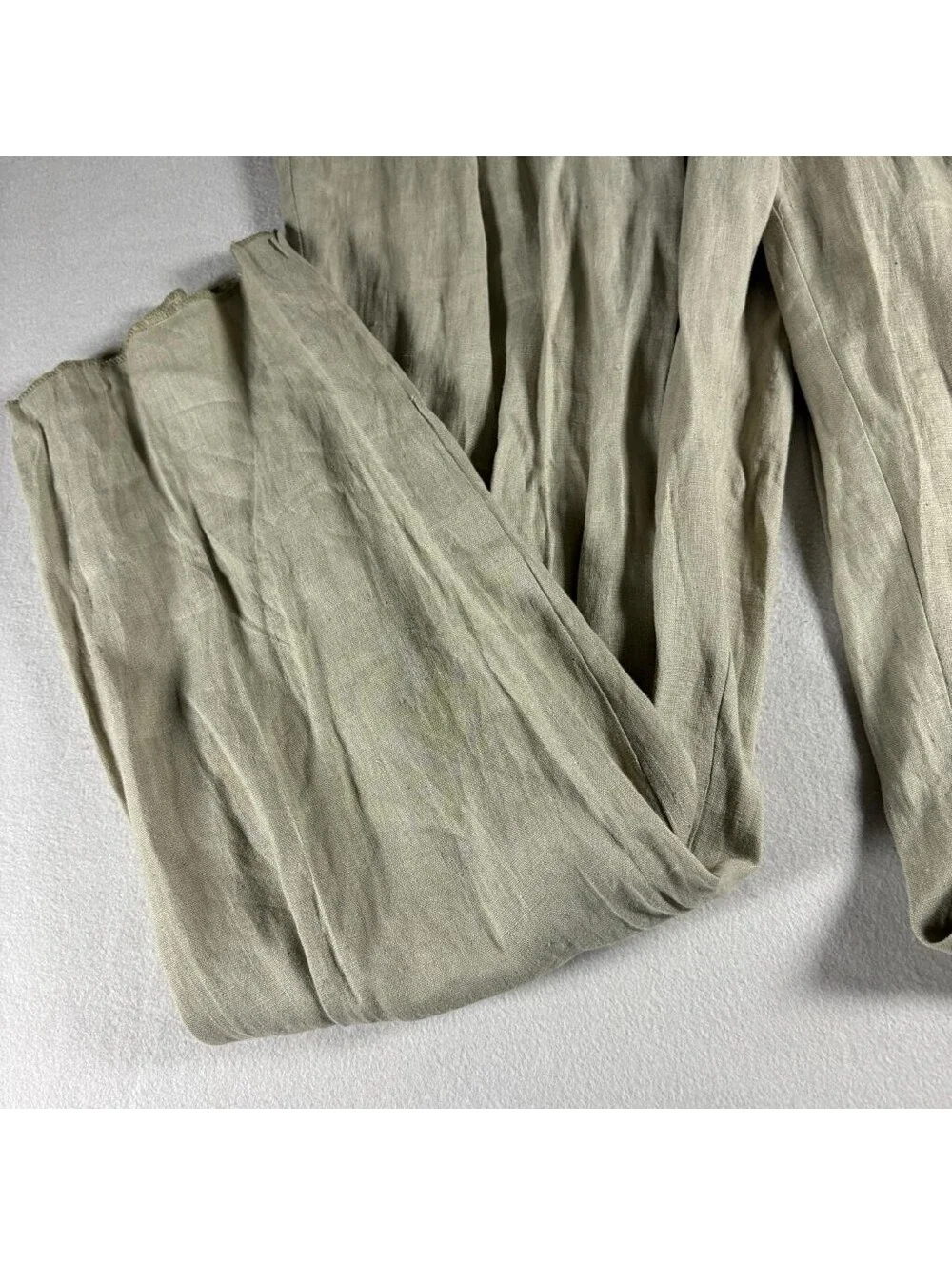 TA2 Collection Mens Linen Pants Size 46 Beige Pleated Front Made in USA Vintage
